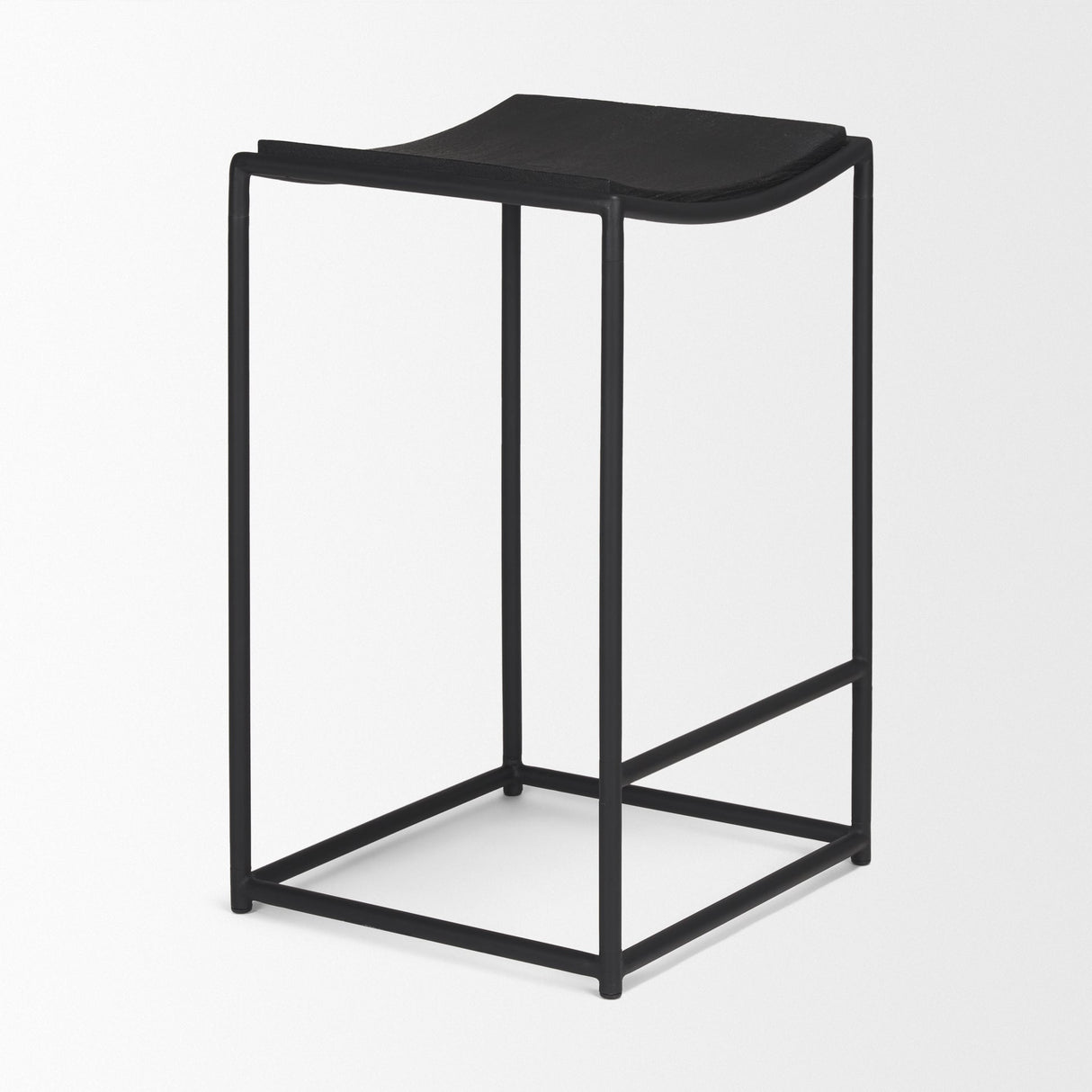 Taniel Textured Black Wood w/ Black Metal Counter Stool by Mercana at Eve Furniture