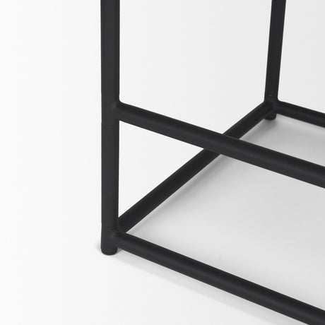 Taniel Textured Black Wood w/ Black Metal Counter Stool by Mercana at Eve Furniture