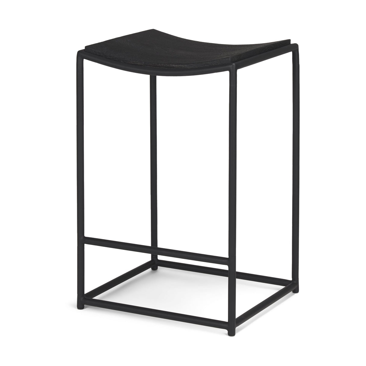 Taniel Textured Black Wood w/ Black Metal Counter Stool by Mercana at Eve Furniture