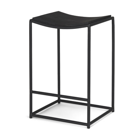 Taniel Textured Black Wood w/ Black Metal Counter Stool by Mercana at Eve Furniture