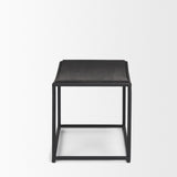 Taniel Textured Black Wood w/ Black Metal Stool by Mercana at Eve Furniture
