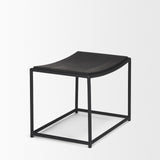 Taniel Textured Black Wood w/ Black Metal Stool by Mercana at Eve Furniture