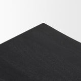 Taniel Textured Black Wood w/ Black Metal Stool by Mercana at Eve Furniture
