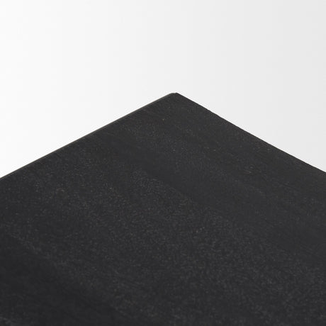 Taniel Textured Black Wood w/ Black Metal Stool by Mercana at Eve Furniture