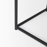 Taniel Textured Black Wood w/ Black Metal Stool by Mercana at Eve Furniture