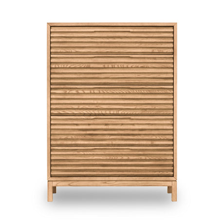 Tanner Five Drawer Ash Wood Chest in Flaxen by Modus Furniture at Eve Furniture