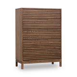 Tanner Five Drawer Ash Wood Chest in Roux by Modus Furniture at Eve Furniture