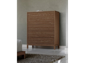 Tanner Five Drawer Ash Wood Chest in Roux by Modus Furniture at Eve Furniture