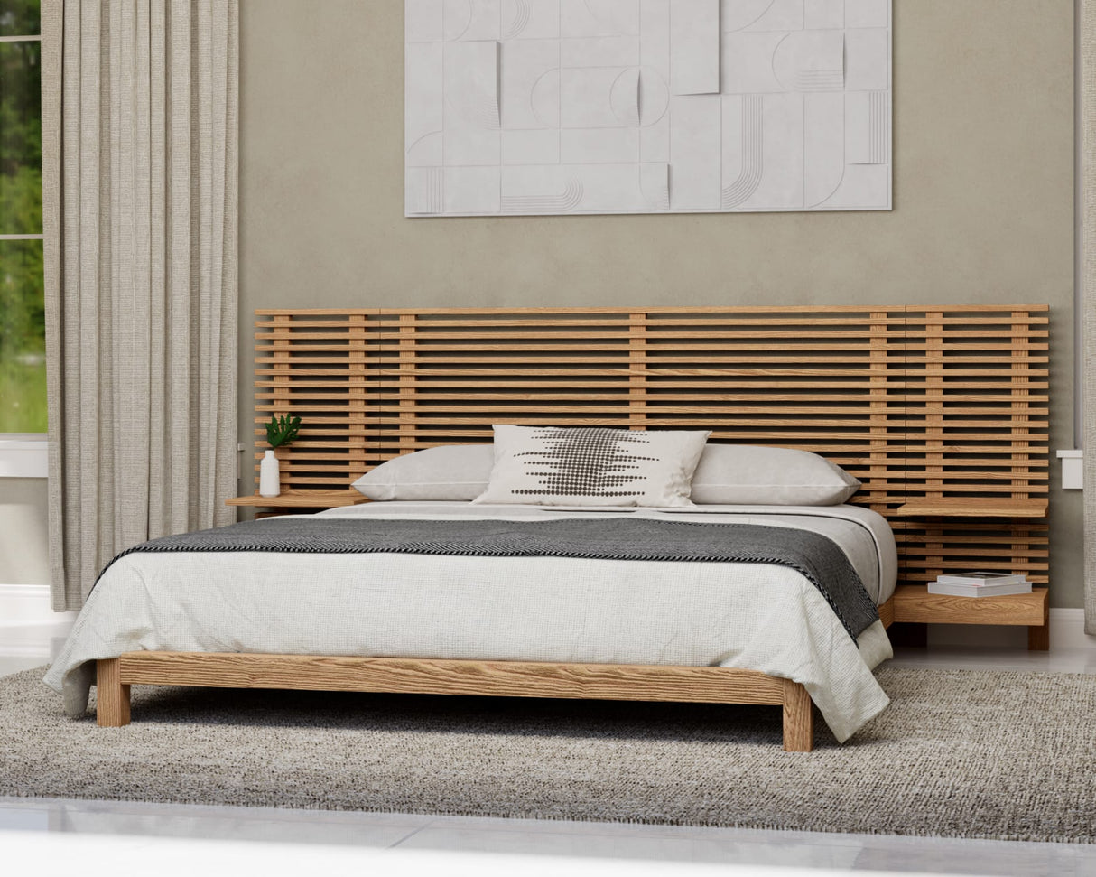 Tanner Flaxen King Solid Ash Wall Bed with Integrated Nightstands by Modus Furniture at Eve Furniture