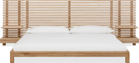 Tanner Flaxen King Solid Ash Wall Bed with Integrated Nightstands by Modus Furniture at Eve Furniture