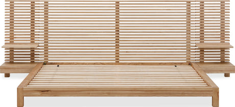 Tanner Flaxen King Solid Ash Wall Bed with Integrated Nightstands by Modus Furniture at Eve Furniture