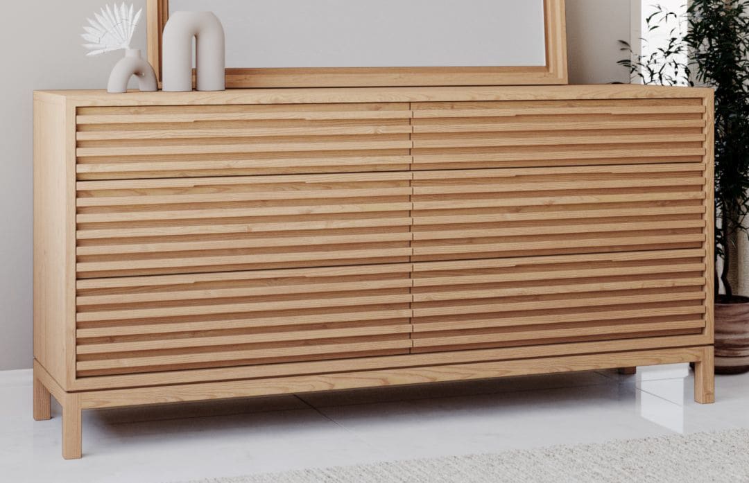 Tanner Flaxen Six Drawer Ash Wood Dresser by Modus Furniture at Eve Furniture