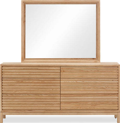 Tanner Flaxen Six Drawer Ash Wood Dresser by Modus Furniture at Eve Furniture