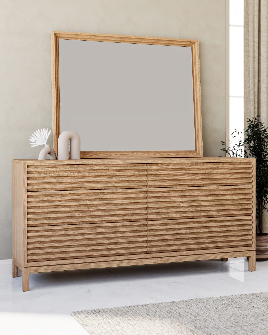 Tanner Flaxen Six Drawer Ash Wood Dresser by Modus Furniture at Eve Furniture