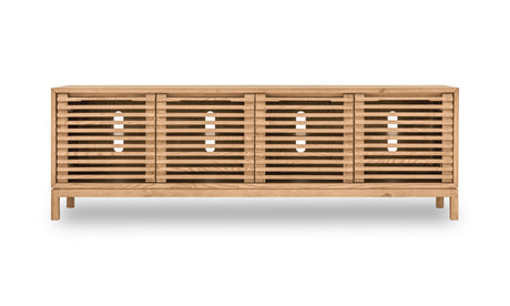 Tanner Four Door Solid Ash Media Console in Flaxen by Modus Furniture at Eve Furniture