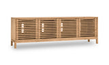 Tanner Four Door Solid Ash Media Console in Flaxen by Modus Furniture at Eve Furniture