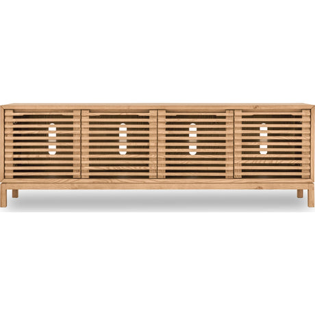 Tanner Four Door Solid Ash Media Console in Flaxen by Modus Furniture at Eve Furniture