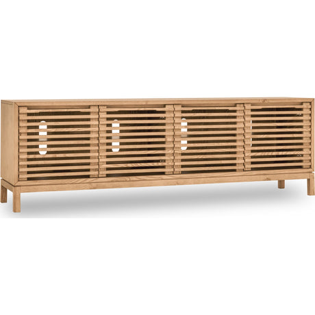 Tanner Four Door Solid Ash Media Console in Flaxen by Modus Furniture at Eve Furniture