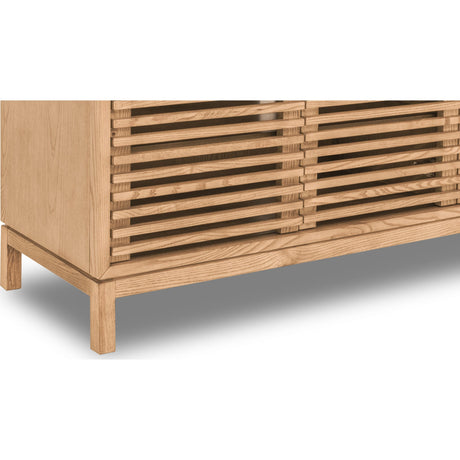 Tanner Four Door Solid Ash Media Console in Flaxen by Modus Furniture at Eve Furniture