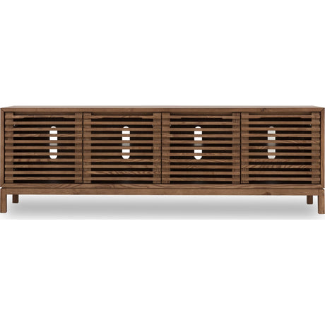 Tanner Four Door Solid Ash Media Console in Roux by Modus Furniture at Eve Furniture