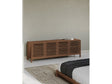 Tanner Four Door Solid Ash Media Console in Roux by Modus Furniture at Eve Furniture