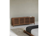 Tanner Four Door Solid Ash Media Console in Roux by Modus Furniture at Eve Furniture