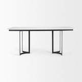 Tanner I Rectangular White Marble W/ Metal Base Dining Table by Mercana at Eve Furniture
