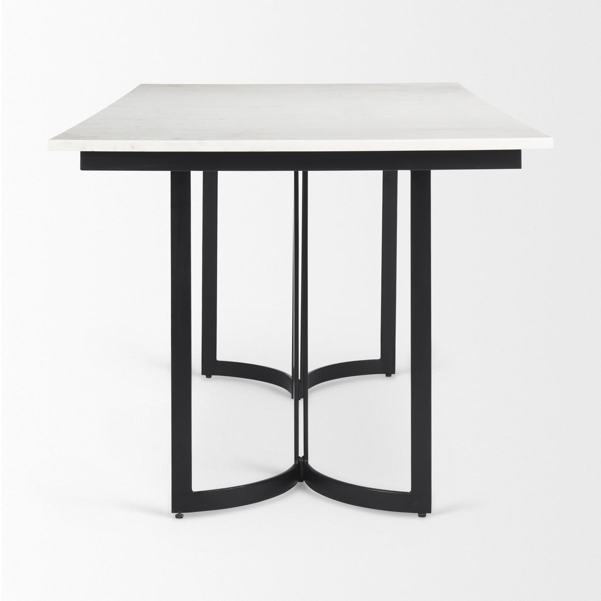 Tanner I Rectangular White Marble W/ Metal Base Dining Table by Mercana at Eve Furniture