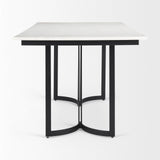 Tanner I Rectangular White Marble W/ Metal Base Dining Table by Mercana at Eve Furniture