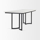Tanner I Rectangular White Marble W/ Metal Base Dining Table by Mercana at Eve Furniture