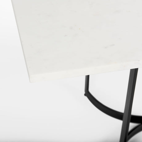Tanner I Rectangular White Marble W/ Metal Base Dining Table by Mercana at Eve Furniture