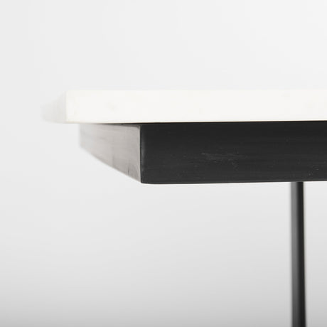 Tanner I Rectangular White Marble W/ Metal Base Dining Table by Mercana at Eve Furniture