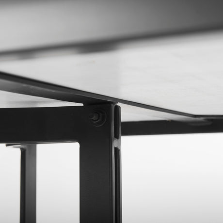 Tanner I Rectangular White Marble W/ Metal Base Dining Table by Mercana at Eve Furniture