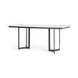 Tanner I Rectangular White Marble W/ Metal Base Dining Table by Mercana at Eve Furniture