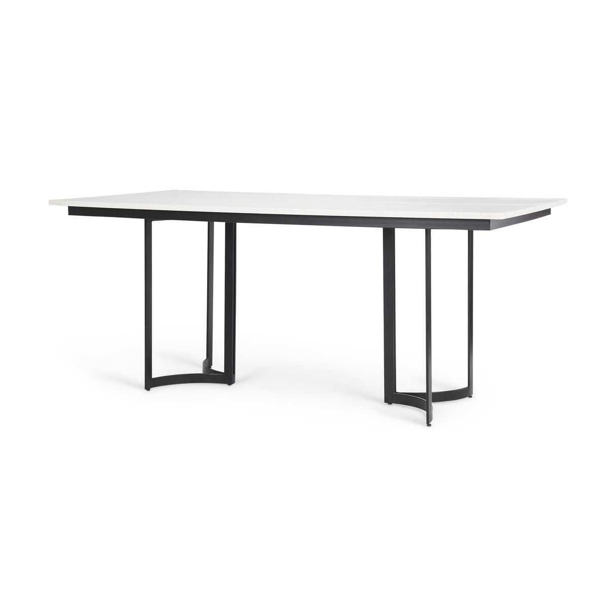 Tanner I Rectangular White Marble W/ Metal Base Dining Table by Mercana at Eve Furniture