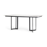 Tanner I Rectangular White Marble W/ Metal Base Dining Table by Mercana at Eve Furniture