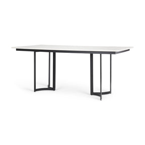 Tanner I Rectangular White Marble W/ Metal Base Dining Table by Mercana at Eve Furniture