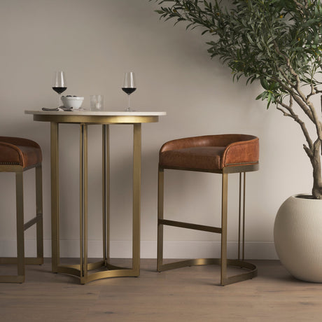 Tanner Marble & Gold Metal Bistro Table by Mercana at Eve Furniture