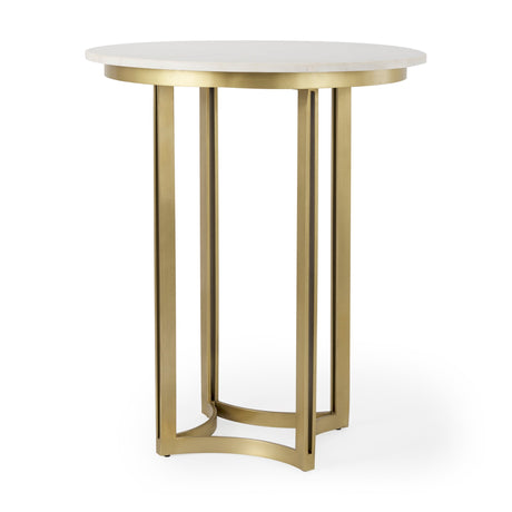 Tanner Marble & Gold Metal Bistro Table by Mercana at Eve Furniture