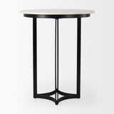 Tanner Marble & Matte Black Bistro Table by Mercana at Eve Furniture