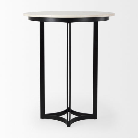 Tanner Marble & Matte Black Bistro Table by Mercana at Eve Furniture