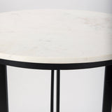 Tanner Marble & Matte Black Bistro Table by Mercana at Eve Furniture