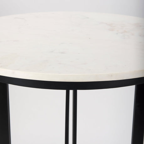 Tanner Marble & Matte Black Bistro Table by Mercana at Eve Furniture