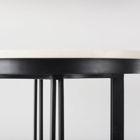 Tanner Marble & Matte Black Bistro Table by Mercana at Eve Furniture