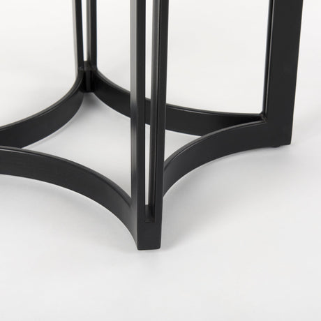 Tanner Marble & Matte Black Bistro Table by Mercana at Eve Furniture