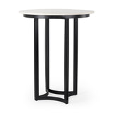 Tanner Marble & Matte Black Bistro Table by Mercana at Eve Furniture