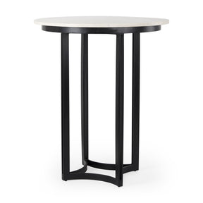 Tanner Marble & Matte Black Bistro Table by Mercana at Eve Furniture