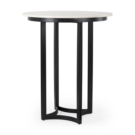 Tanner Marble & Matte Black Bistro Table by Mercana at Eve Furniture