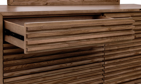 Tanner Six Drawer Ash Wood Dresser in Roux by Modus Furniture at Eve Furniture