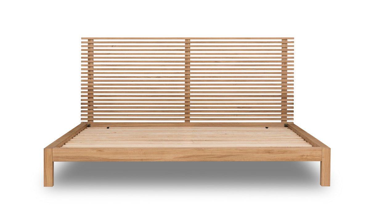 Tanner Solid Ash Full Platform Bed in Flaxen by Modus Furniture at Eve Furniture
